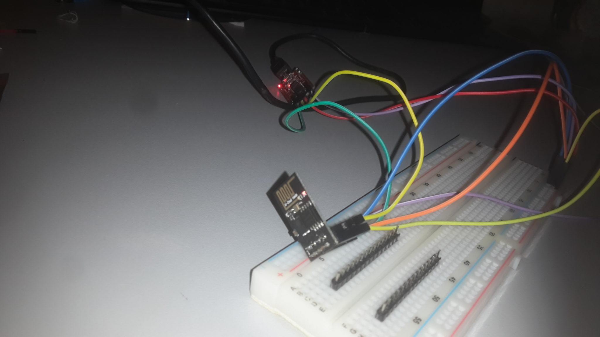 il collegamento sulla breadboard per il flash
