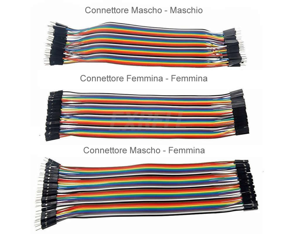 i diversi connettori jumpers per Arduino a confronto