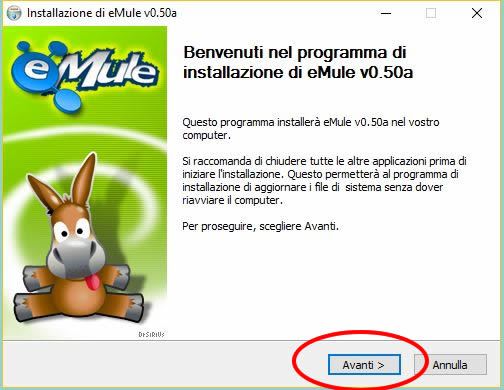 Come installare Emule; la prima schermata