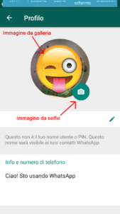 come impostare o modificare l'immagine nel profilo whatsapp