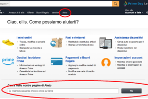 come contattare amazon - la sezione aiuto