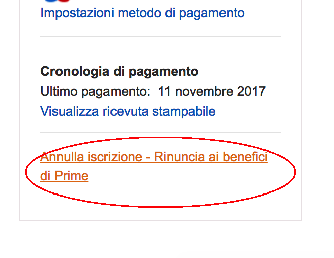 disdire amazon prime